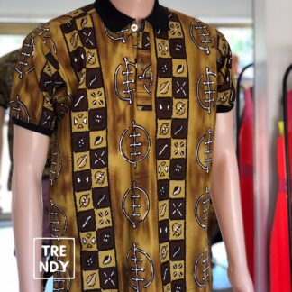 trendy brown cowries polo sirt